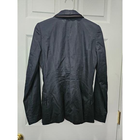 Vintage y2k 90's Guess Black Blue Tuxedo-Collar Blazer Single Button Y2K Size 6 - Picture 6 of 12